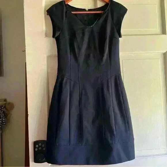 Nanette Lepore Navy Blue Mini Dress - Thick Fabric, Stretch, Heavy Dress - Picture 1 of 7